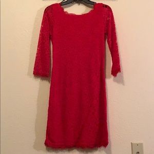 Red lace dress